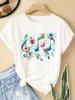 (Asian Size) leopard trend cute 90s Women Casual Short Sleeve T  Tee Top Clothing Shirt Fashion Printed Lady Female Graphic T-shirts