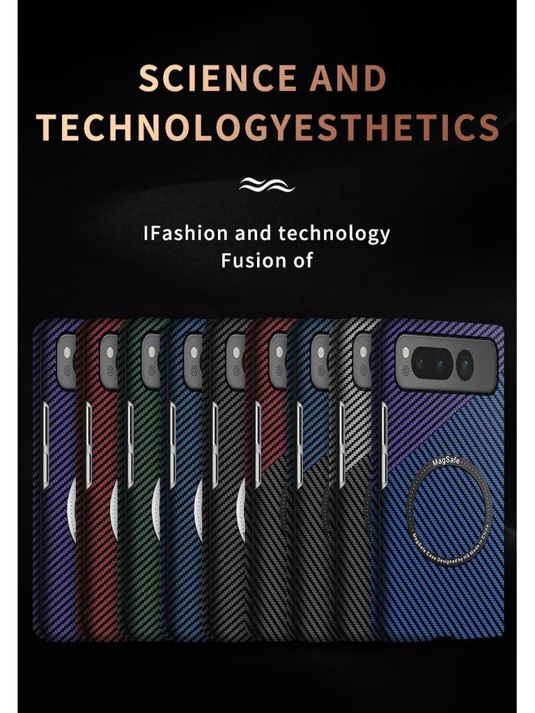 Google Pixel Fold Carbon Fiber Pattern Wireless Charging Case