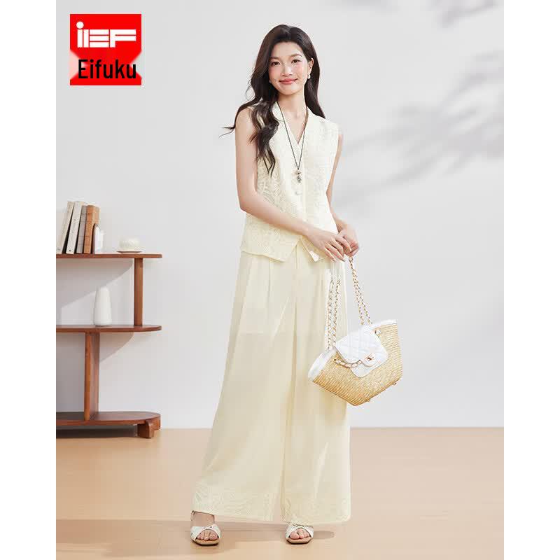 IEF Women s French Style Relaxed Two-Piece Set M
