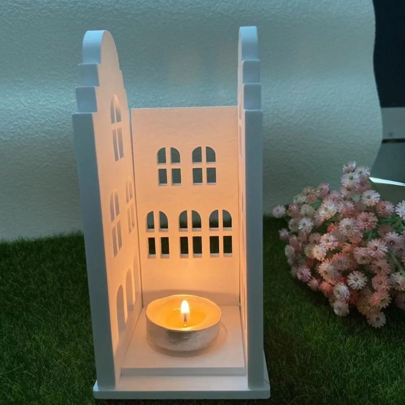 Multipurpose Sturdy Silicone House Candle Holder Mold Set Portable for Resin Plaster Craft Supplies Assorted Sizes