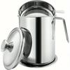 Bacon Grease Container With Strainer, 1.3L And 1.7L And 2.1L Grease Strainer And Container With Dust-Proof Lid, 304 Stainless Steel Oil Filter Storage