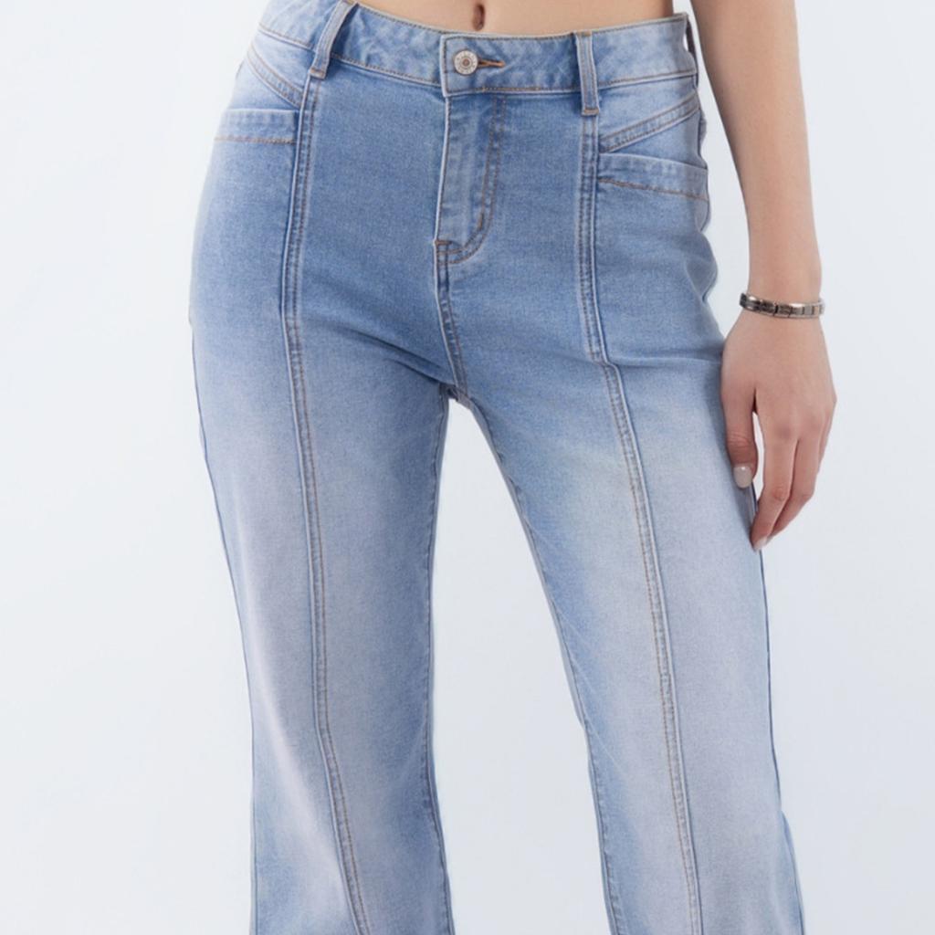 Dámské evropské a americké stylové a všestranné džíny s vysokým pasem a širokými nohavicemi