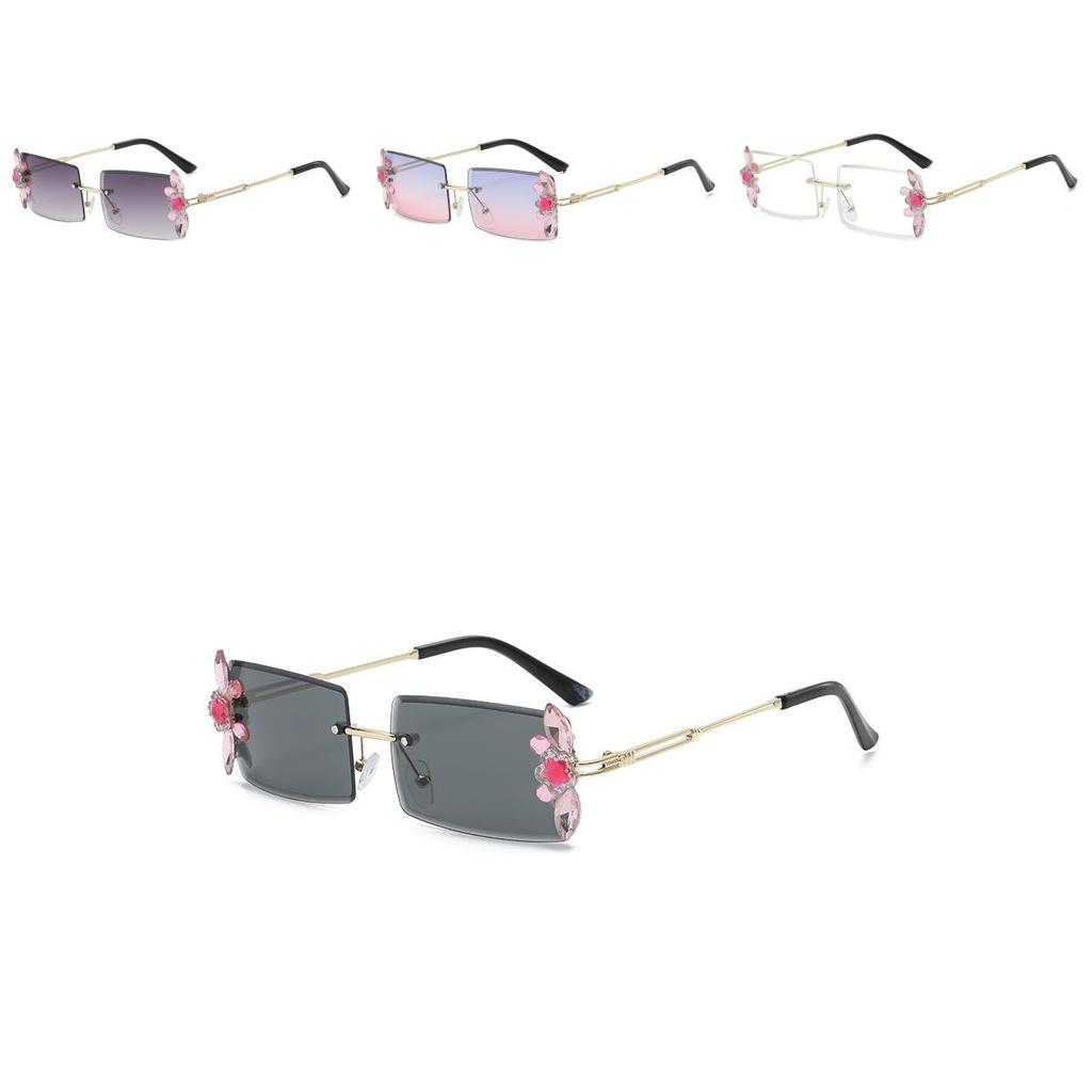 Elegant 2022 Gradient Sunglasses With Diamond Inlaid Gold Frame For Women