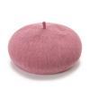 Spring and Autumn Linen Knitted Beret Women's Breathable Sunscreen Painter Hat Temperament Versatile Solid Color Big Head Circumference Mushroom Hat