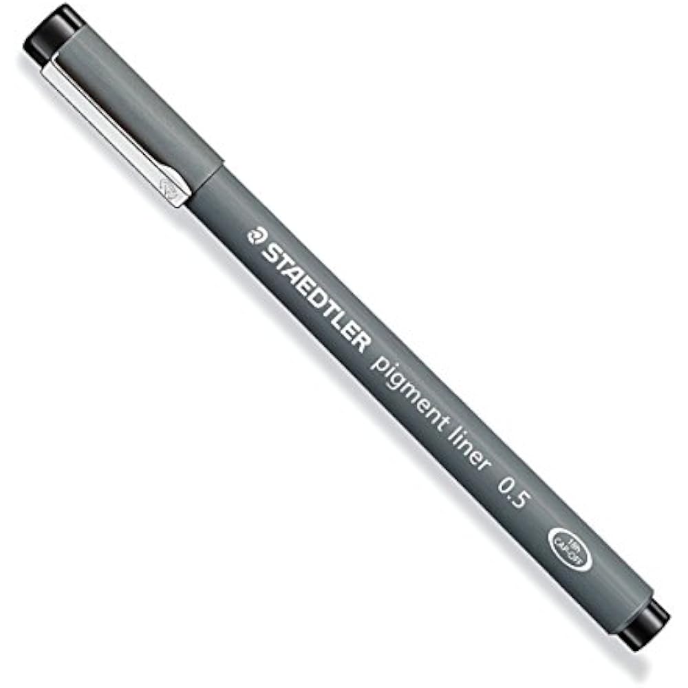 Black Pigment Liners, Set of 10, 0.5mm