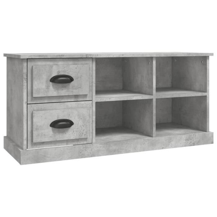 VidaXL Meuble TV gris béton 102x35,5x47,5 cm bois d'ingénierie 816180
