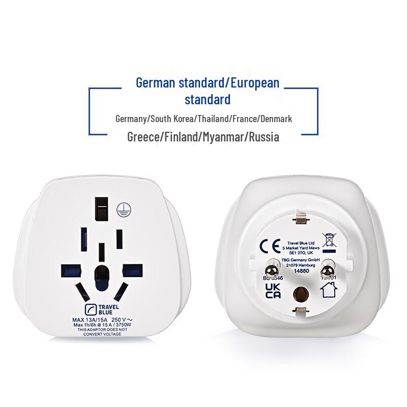 TRAVEL BLUE Universal to EU Adapter Plug