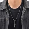 Fashion Retro Nordic Celtic Knots Rune Sword Pendant Stainless Steel Necklace for Men, Vintage Punk Jewelry Gift