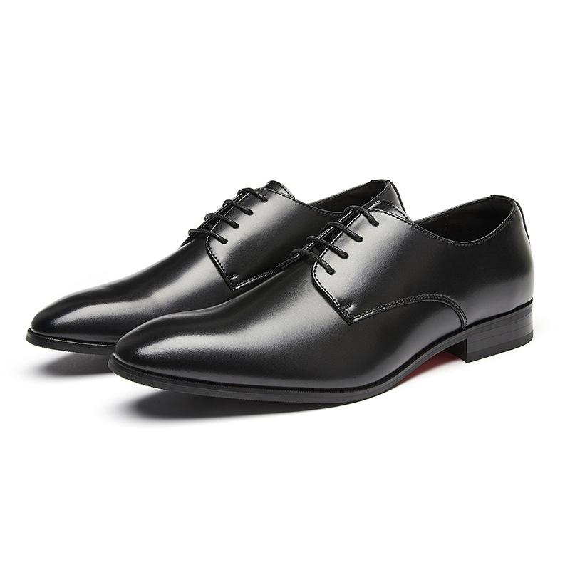 Leather Shoes Men's Genuine Leather Business Formal Wear New Simple Summer Pointed British Style Derby Wedding Groom's Shoes