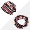 Women's Floral Print Cotton Pullover Hat and Scarf Set for Sun Protection