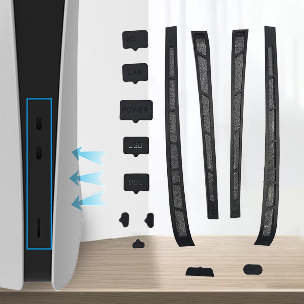 12 in 1 Silikon Staubschutzstöpsel Set Staubdichter Stöpsel Staubschutzabdeckung für PS5 Slim für Playstation 5 Slim Konsolenzubehör