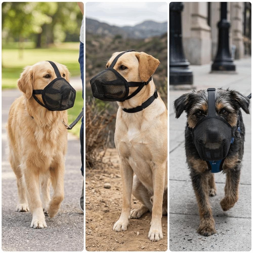 Grid Breathable Pet Mouth Cover Long Snout Fit Dog Bite Guard Pet Mouth Muzzle Anti Scavenging