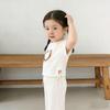 Korean Summer Girls' Sweet T-shirt & Stylish 7-Point Pants Set - Short Sleeve Children's Wear Two-Piece