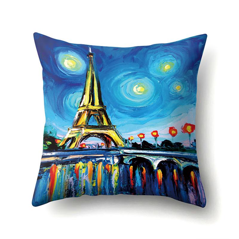 

Полиэстеровая наволочка Домашняя наволочка с принтом Ретро Башня Европейское здание Наволочка для подушки Наволочка для автомобильной подушки No pillow core