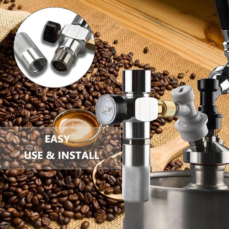 Aluminum Alloys Coffee Pressure Regulator Gauge With High Accuracy Display For Home Brewing Coffee Gas Chargers