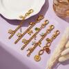 Ins Y2K Flower Natural Stone DIY Pendant Keychain, 18K Gold Plated Multi-element Pendant Chain