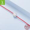 S925 Sterling Silver Lotus Red Rope Bracelet Women'S Exquisite Three-Dimensional Flower Lucky Bracelet Bracelet Jewelry