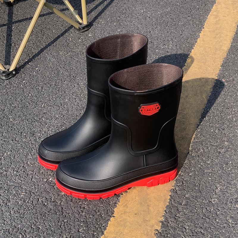 Wholesale Factory Men Anti-slip Waterproof Fashion Rain Shoes Rain Boots