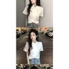 Chinese Style Shirts Women Modern Crop Pure Summer All-match Sweet Girl Irregular Fashion Lady Elegant Thin