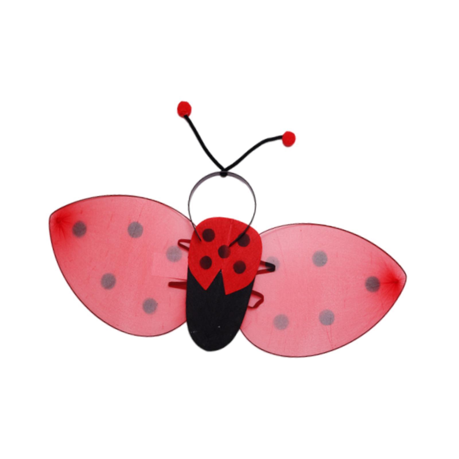 Kids Bee Costume Photo Props Costume Accessories Bee Wing Antenna Headband for Masquerade красный
