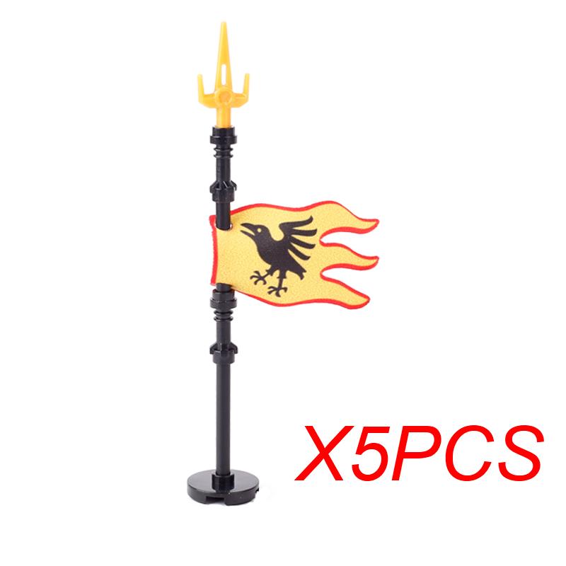 MOC Mittelalter Roter Löwe Schwarzer Adler Burg Soldat Ritter Pferd Reittier Baustein Militärfigur Weste Rüstung Fahne Spielzeug Geschenk