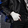 Cool Button Detail Gloves 1 Pair Punk Fingerless for Men Women, Faux Leather Goth Accessories Outfits Anti-slip Tactical Cycling Driving And