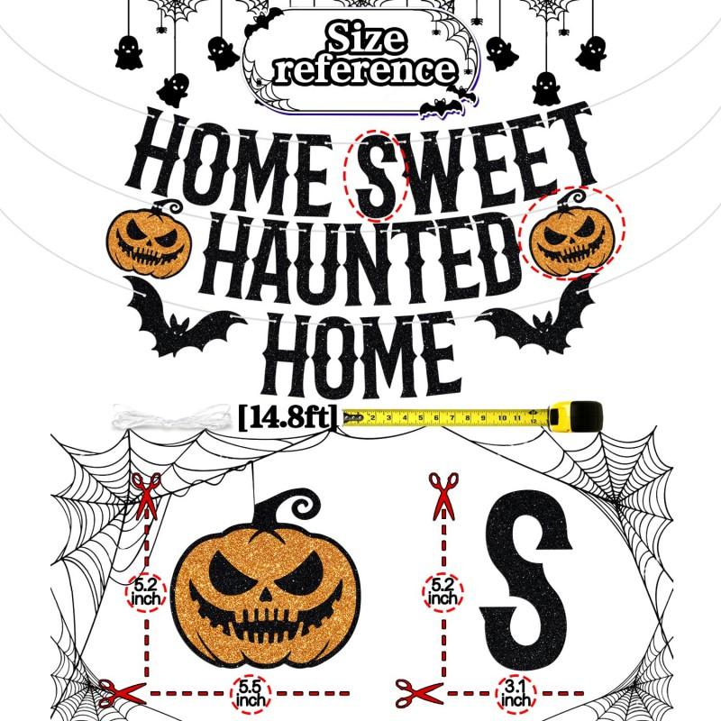 Halloween Party Decorations Ghost Pumpkin Banner Bunting Haunted House Theme Setup