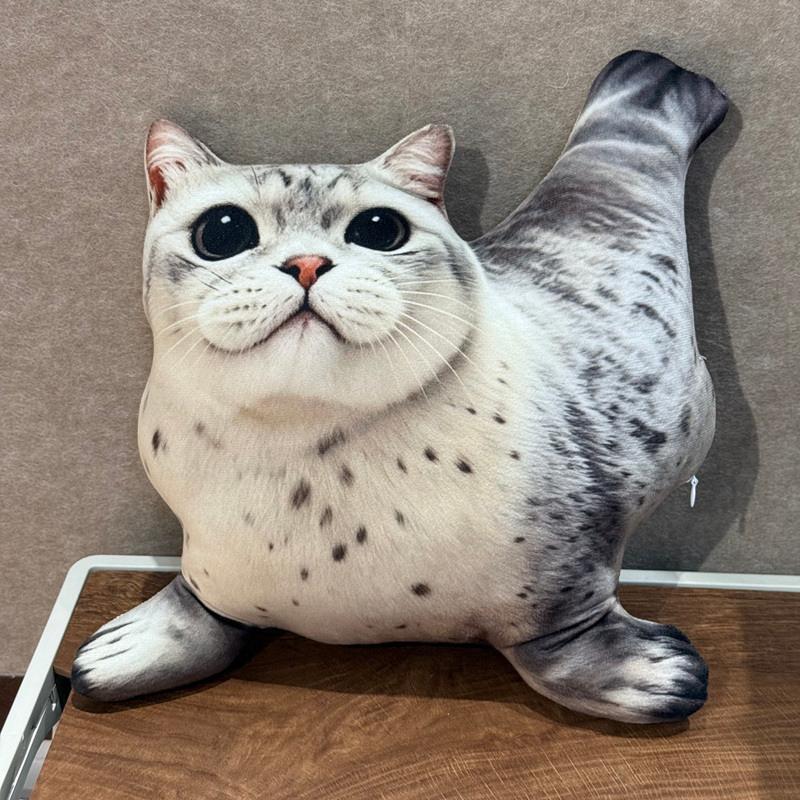 12/32cm New Simulation of Seal Cat Plush Toy Ocean Doll Cute Cat Toy Cartoon Lifelike Kitten Dolls Girls Birthday Gift Kids Toys