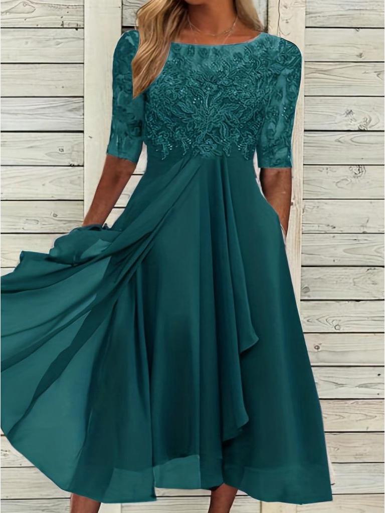 Lace Hollow-Out Long Dress