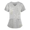 3D Snowman Print V-Neck Short Sleeve T-Shirt Women Men Casual Workwear Comfort Fit 2025