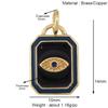 Trendy Colorful Enamel Geometry Charm Pendant,Real 18k Gold Plated Zircon Necklace Bracelet Jewelry Findings Supplies S43
