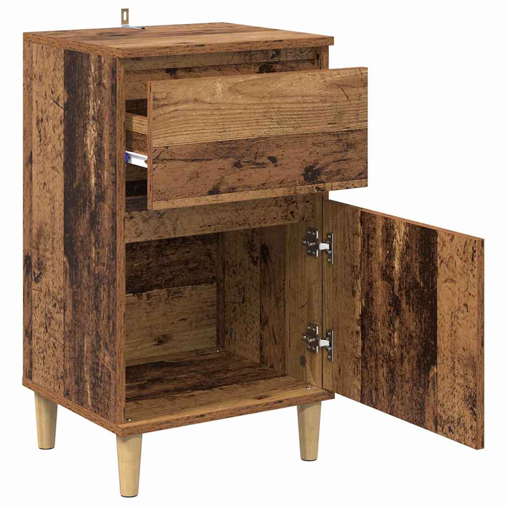 Nightstand with Drawers Reclaimed Wood Look 40 x 35 x 70 cm Particleboard