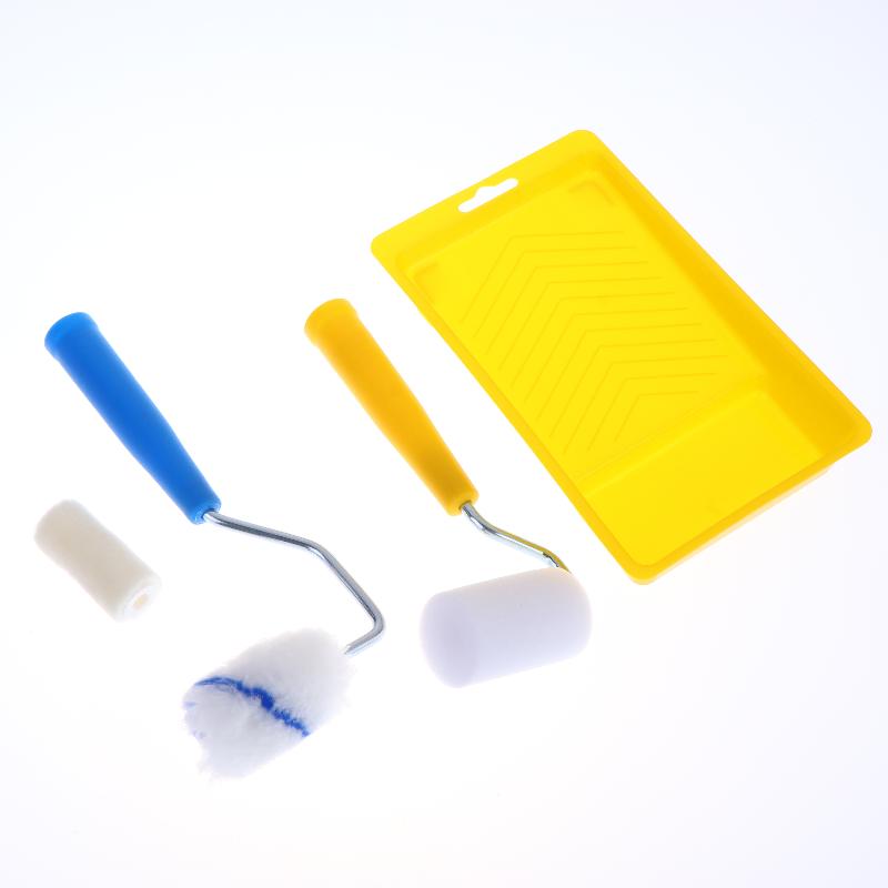1Set High-Density Foam Paint Roller Paint Tray Liner Decor Tools 2 Inches Small Paint Roller Kit Home Painting Supplies Hardware