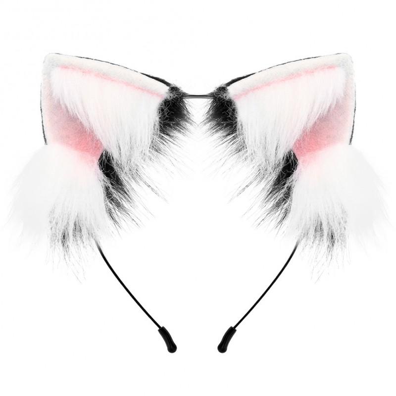 Handgefertigtes Plüsch-Katzen-Fuchs-Ohren-Haarband Cosplay Lolita Kawaii Kostümzubehör aus Baumwollstoff