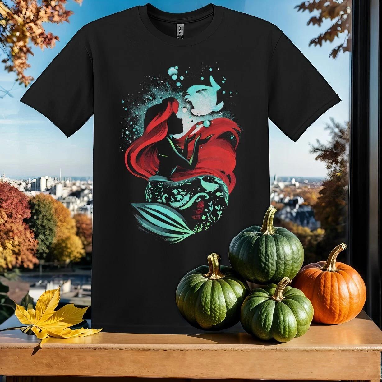 Retro Disney The Little Mermaid T-shirt T shirt Men Women Unisex Tshirt SY621 L