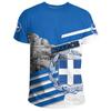 Griechenland-Themen-Poloshirt, Aufdruck des Nationalwappens, Lässiges sportliches Essential