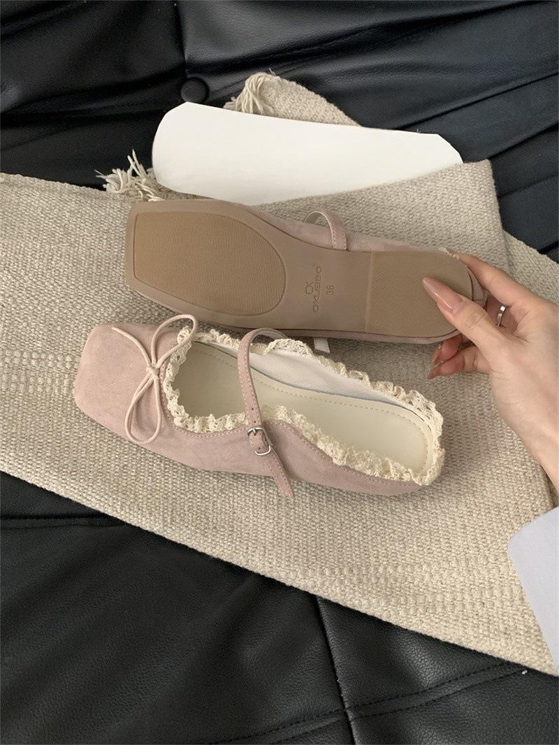 

Flat bottom lace bag head half slippers women s outer wear 2025 soft bottom one pedal bow muller cool slippers 35