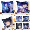 Yelan Cushion Cover Washable Linen Pillowcase Soft  for Sofa Bed Cozy Home Room Decor