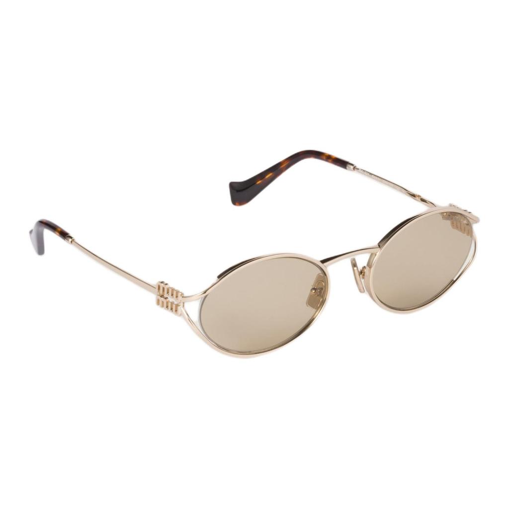 Miu Miu Oval Sunglasses With Logo Women sunglasses Gold SMU52YEZVNC054-FE10R