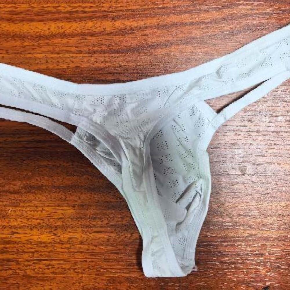 Fashion Hollow Men's Thongs Low Waist Briefs Men's Underwear Ultra-thin Mesh Underpants Men
