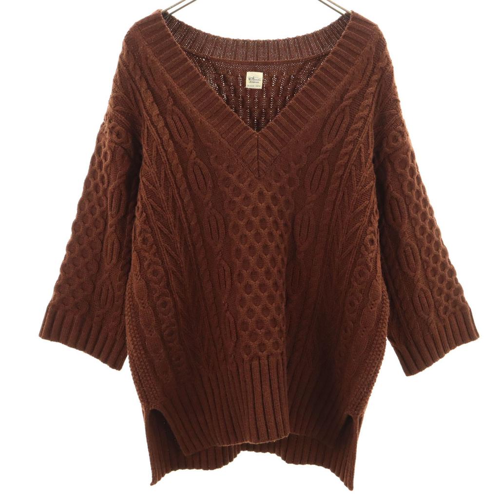 Ron Herman 7 Minutes Sleeve V Neck Sweater XS Brown Knit Men's Used