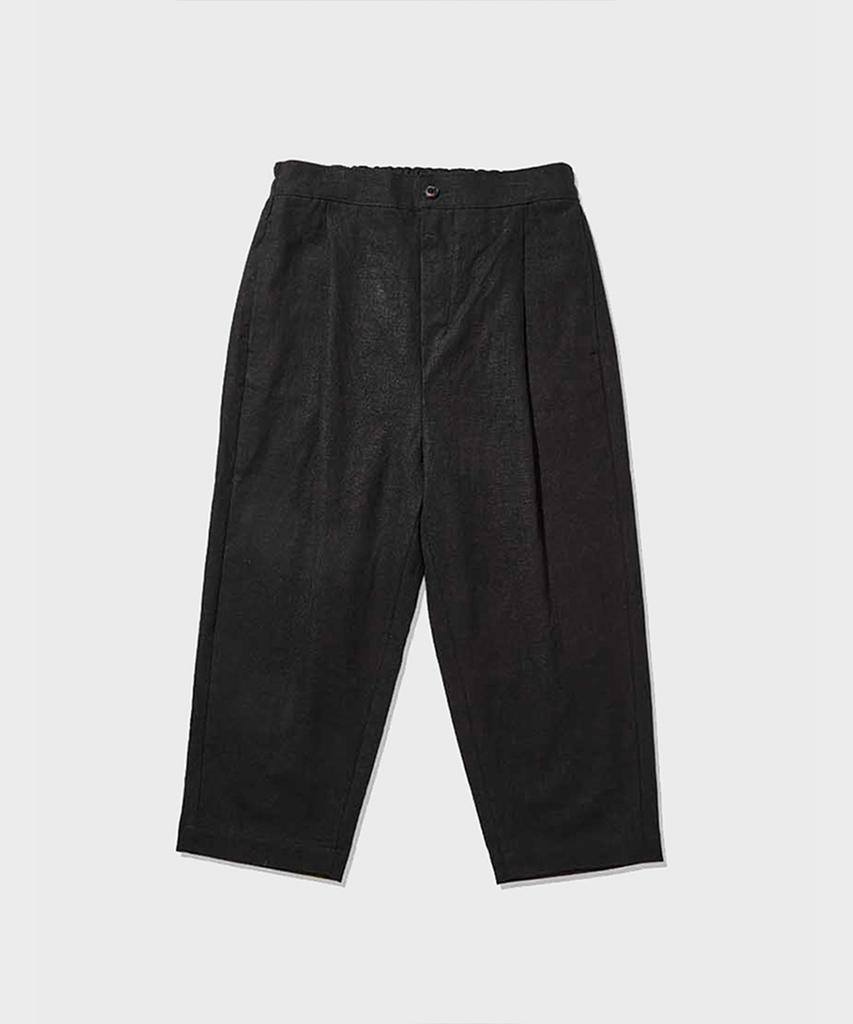 FFEFF STUDIO Linen Baggy Elastic Pants (Black)