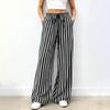 Pantaloni da Donna a Gamba Larga Vestibilità Larga Vita Elastica Fantasia a Righe Pantaloni Casual per Pendolarismo Uso Quotidiano Vestibilità Rilassata