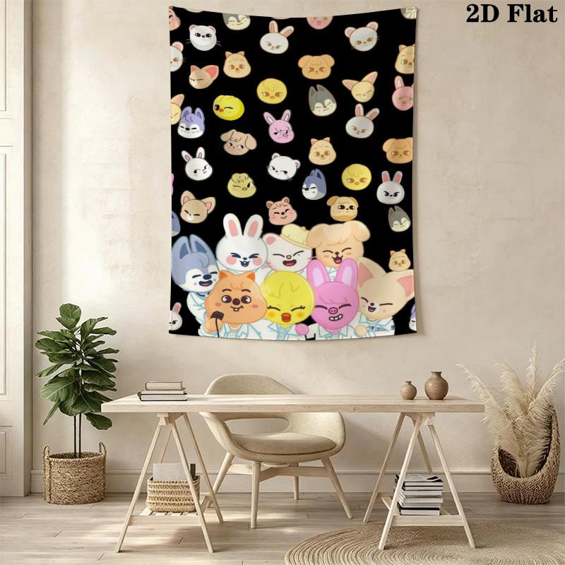 K-pop Skzoo Pattern Home Decor Tapestry, Wall Hanging, Decorative RV Wall Cloth.SGT0917102