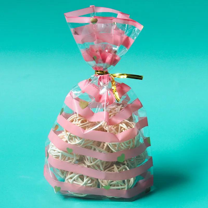 50 Stück Keks-, Süßigkeiten-, Back- und Snackverpackungen, farbig, flache Öffnung, Geschenktüten für Feiertage, Hochzeiten, Neujahr, Partys mit Draht