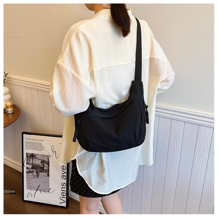 Washed Crinkled Nylon Purse Bag for Women Mini Shoulder Crossbody Handbag