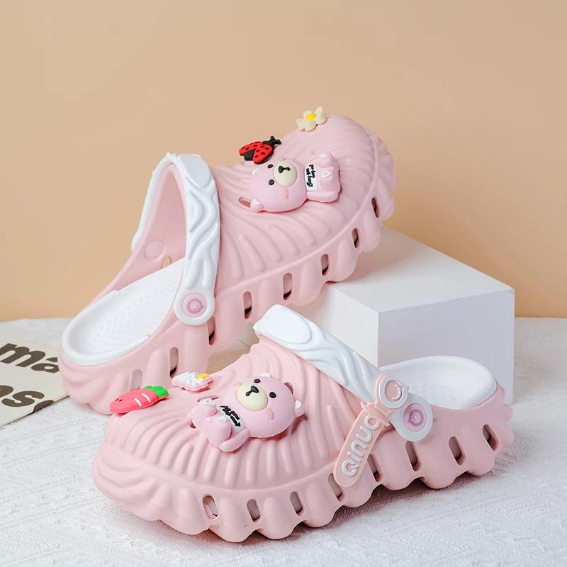 

Fashion Summer Women s Slippers New Cute Soft Sole Sandals Indoor Soft Anti-Slip women sSandals Hole Shoes Beach Shoes 36 розовый