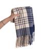 Höst Och Vinter Studentmode Randig Ram Rutig Halsduk Japansk Och Koreansk Dam Kasmir Fransad Varm Sjal Halsduk