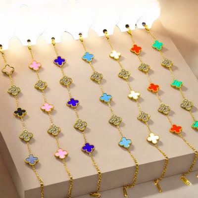 13mm Titanium Steel Does Not Lose Color Four-Leaf Clover Bracelet Women's 18K High-Class Sense Of Fashion Bracelet