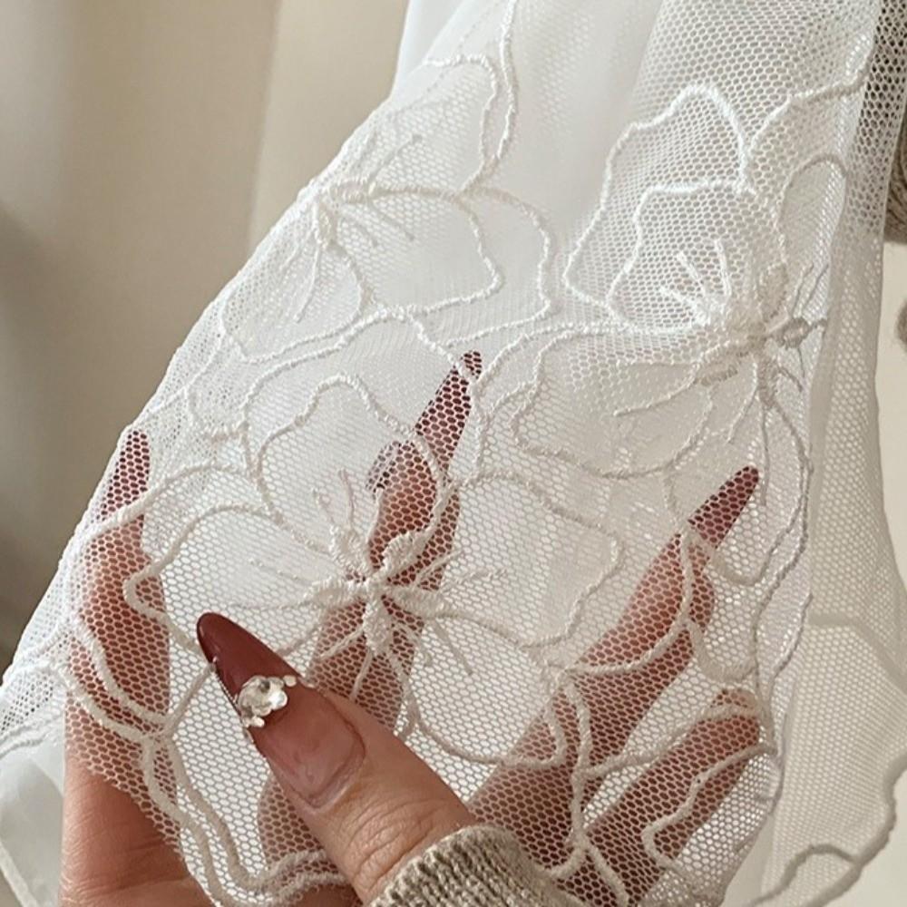 Floral Pattern Hair Wrap Embroidered Women Headscarf Fashion Lace Scarf